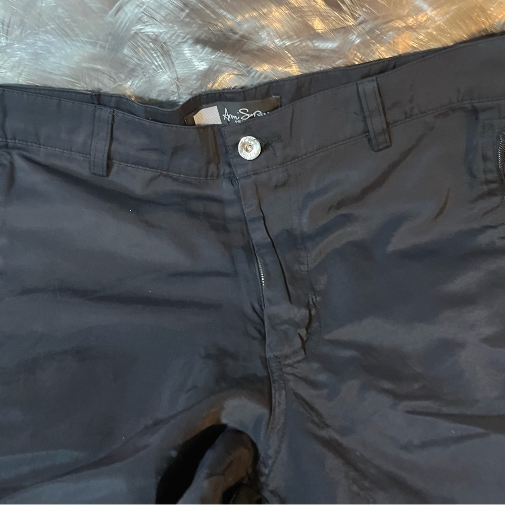 Designer Ami SanZURI NWOT Black Pants with Button Detail,zippers,padding DETAIL!